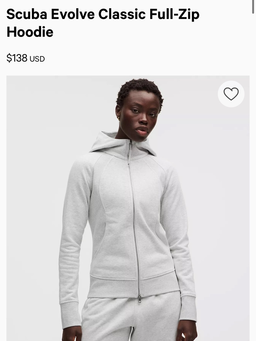 lululemon athletica Scuba Full-Zip Hoodie in Heathered Core Ultra Light Gray 4